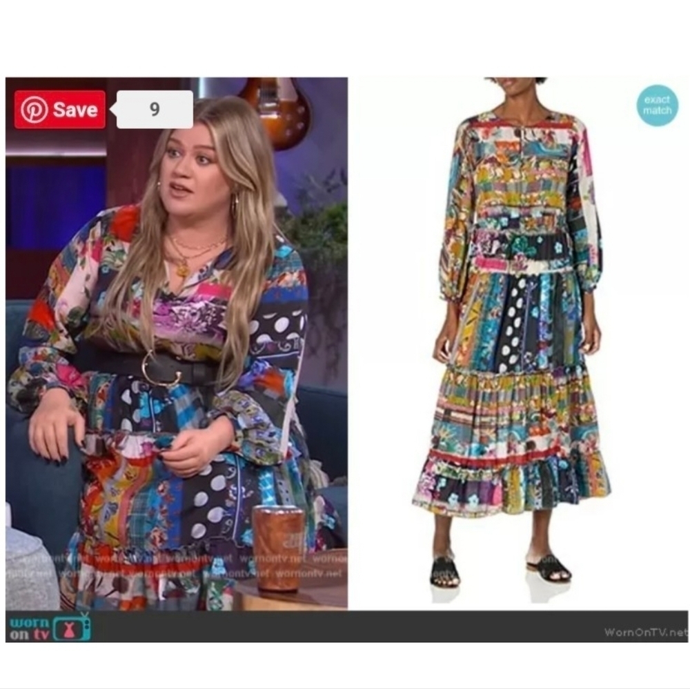 JOHNNY WAS Sonnet Dixie Silk Patchwork Maxi Dress Size XS